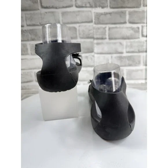 Crocs Serena Women's Size 11 Black T Strap Floral Embellish Bach Summer Sandals - Picture 6 of 12